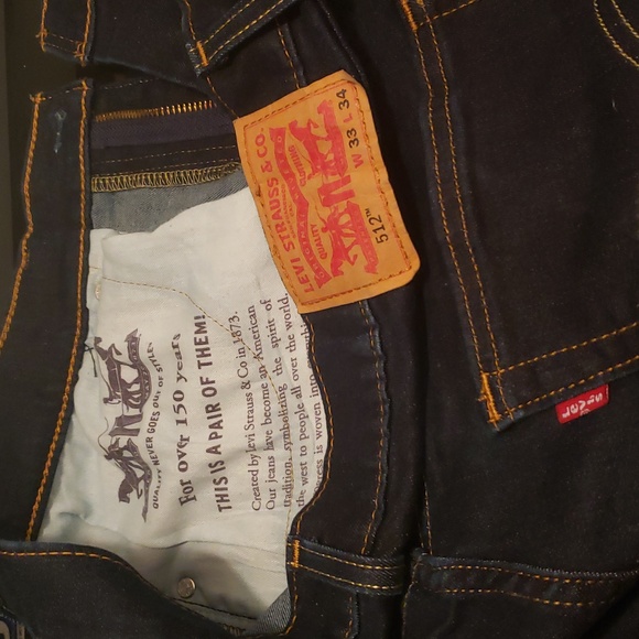 Men's, Levi Strauss & Co. 512, W33x L34 darkwash jeans - Picture 4 of 6